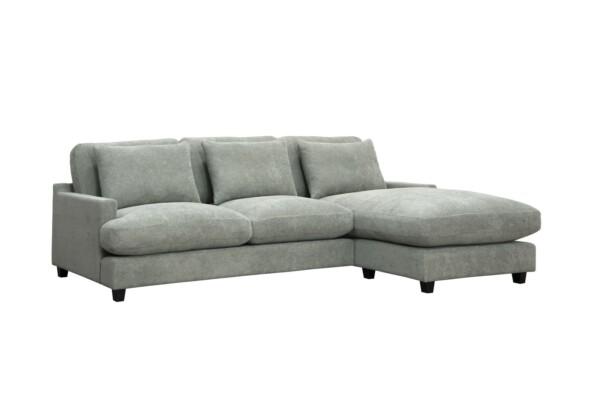 Burhéns Baltimore XL 2,5 pers. + Chaiselong Højre. (294 cm.) Macan stof Thyme. Fjer/Koldskum