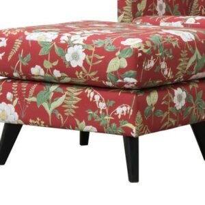 Burhéns Twist Footstool 1 (65x60 cm.) Floren Stof Linen Ruby. Sorte Ben