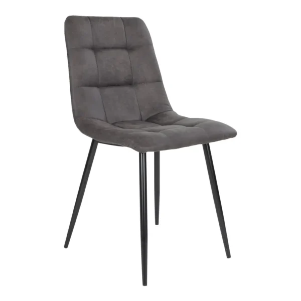 Middelfart Spisebordsstol, microfiber, mørkegrå, sorte ben, HN1229