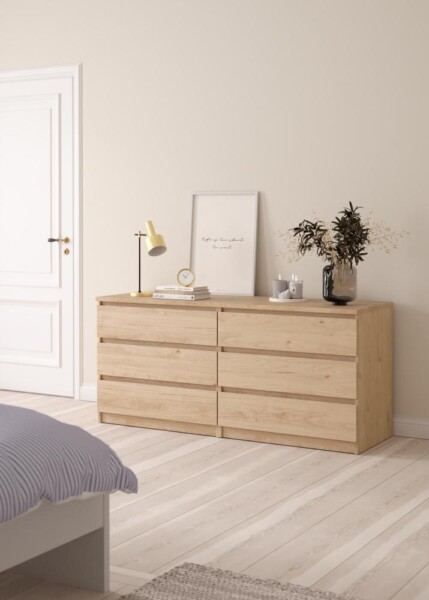 Naia Dobbelt kommode 6 skuffer, Jackson Hickory