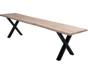 Derby bænk, Hvid olie, 3x37x200 cm