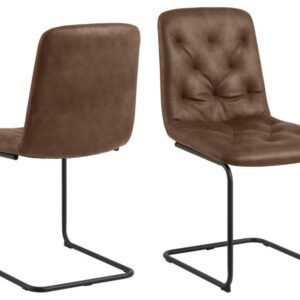 Kira spisebordsstol, Kentucky mix stof brun 10, swing. Sort stel