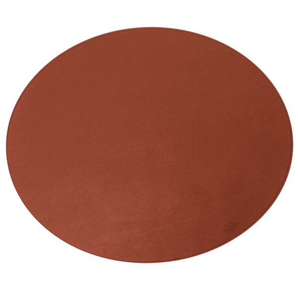 Oval soft PU cognac placemat