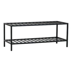 Vita Skohylde, 2 hylder, sort stål stel 79x34 cm