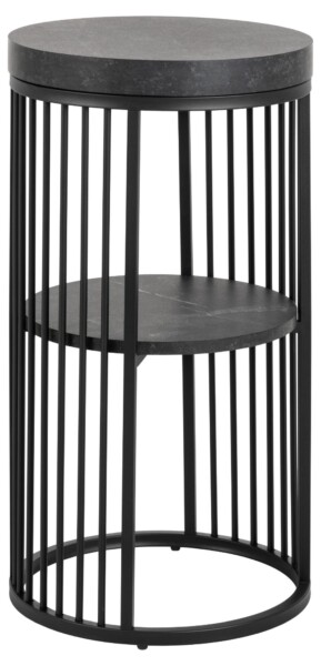 Strington rund natbord Top og Hylde mat sort