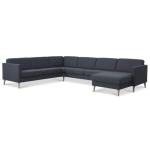 Ask U-Sofa m/vendbar chaiselong-retning. Set 56. Navy Blue stofbetræk
