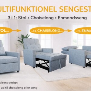 Lazy Stol / Sovesofa / Chaiselong - Lysegrå