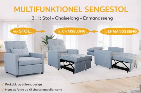 Lazy Stol / Sovesofa / Chaiselong - Lysegrå