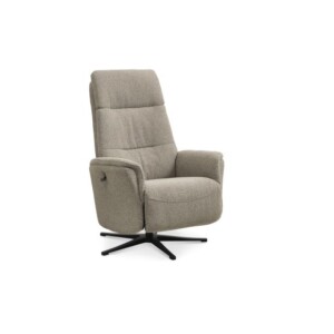 Malthe Chair - Manuel Lift/Push Vista fabric, mushroom/black metal