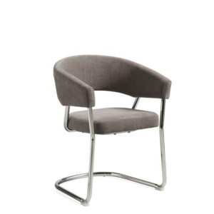 Tessa spisebordsstol, Beverly stof, Taupe/krom stel