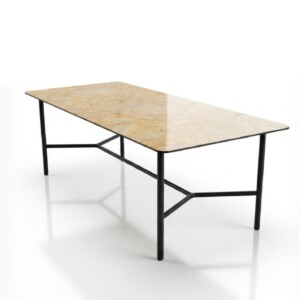 Bering Spisebord 100x220 cm, HPL Nougat/black metal