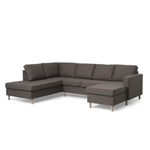 Stavanger set 4 U OE left, Dark brown/birch