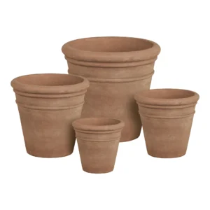 Stockport Krukke, terracotta, drænhul i bunden, brun sæt af 4