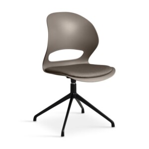 Linea Swivel spisebordsstol m/siddehynde, Brun/ Sort Stel