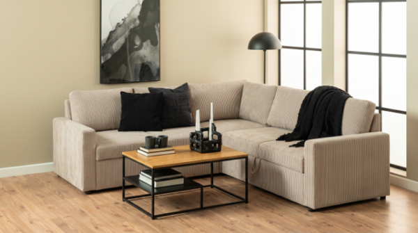 Sacramento Hjørne-sovesofa. Wind Beige 70