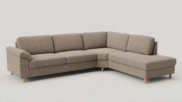 Construct 2 Korr. Favorit 2, m/45gr hjørne, hvilemodul til Højre. Skyland grey/brown. Med Posefjedre i sæde