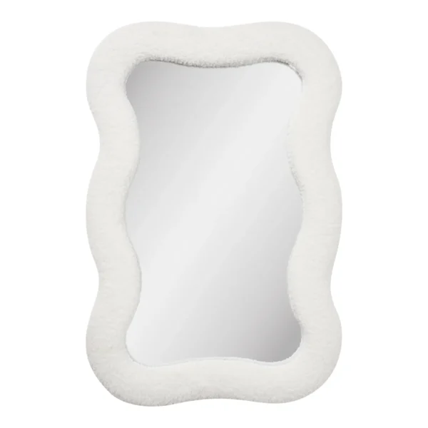 Bosaro Spejl, teddy, hvid 80x54 cm