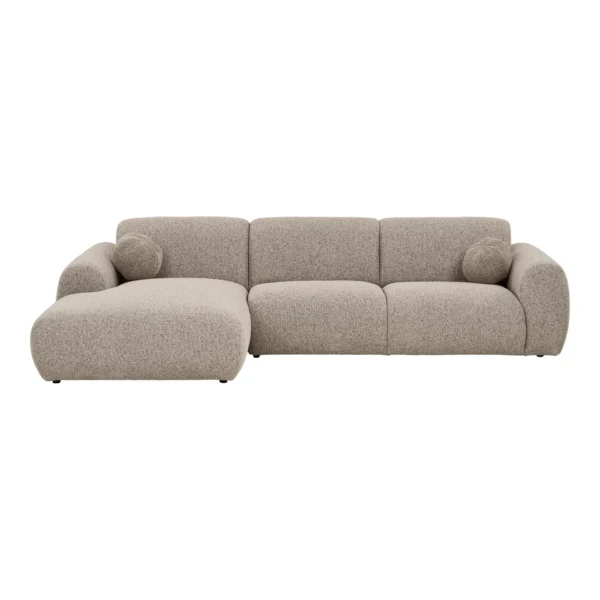Clyde Loungesofa med to puder, venstrevendt, sten grå HN1405