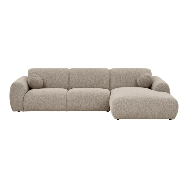 Clyde Loungesofa med to puder, højrevendt, sten grå