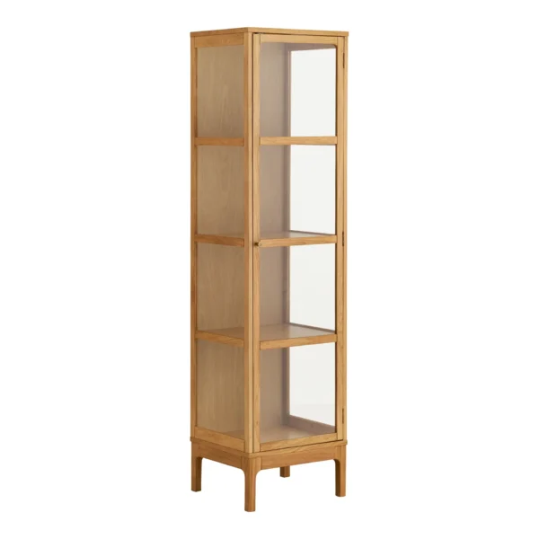 Zamora Vitrineskab, 1 glaslåge, eg/egefiner/hærdet glas, natur 47x40x180 cm