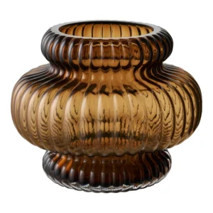 Vase, mundblæst glas, smoked brun