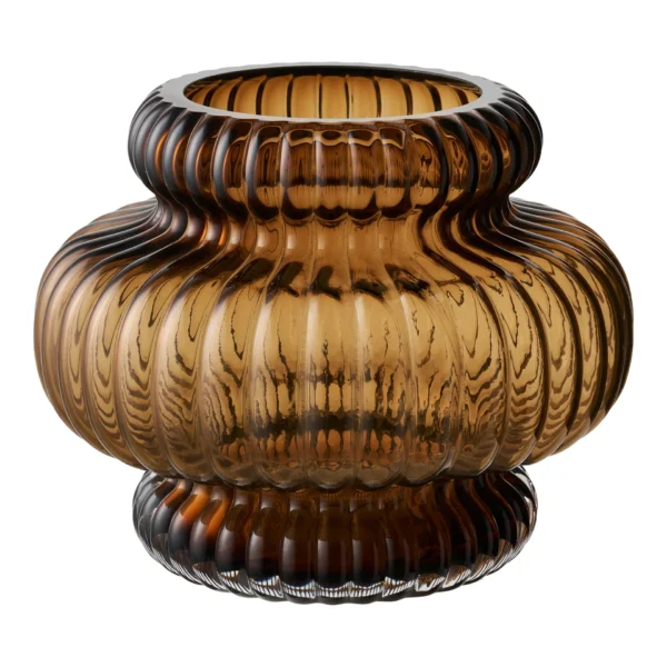 Vase, mundblæst glas, smoked brun