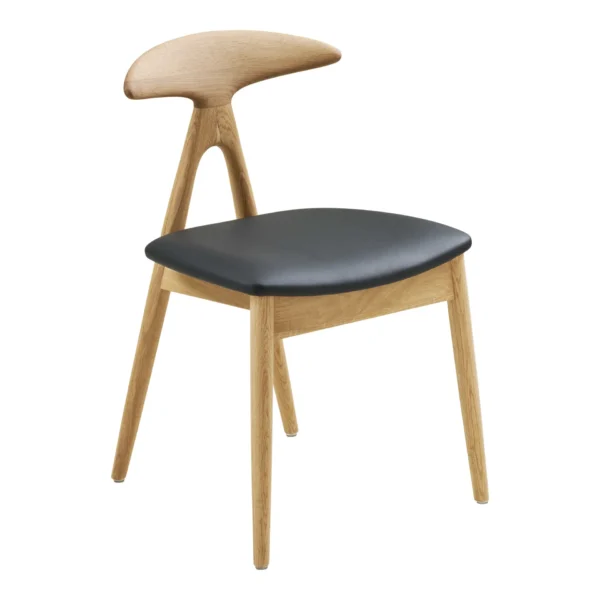 Lanuza Spisebordsstol,  eg/PU, natur/sort