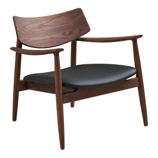 Olvera Loungestol, asketræ/PU sæde, mørkebrun/sort HN1200