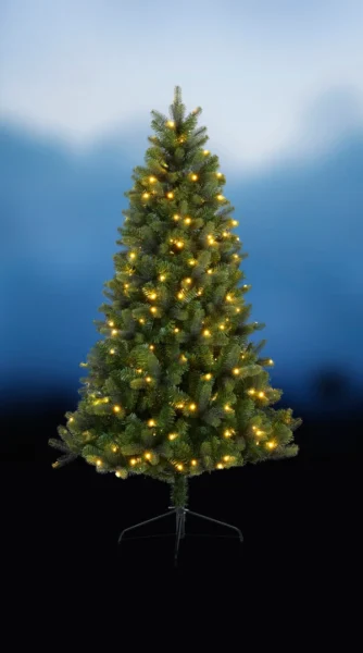 Juletræ 180 cm. Plastik. M/200 LED lys