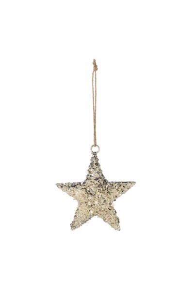 Sarika Ornament, Guld, Jern, julepynt, stjerne, guld finish, L15xH15 cm