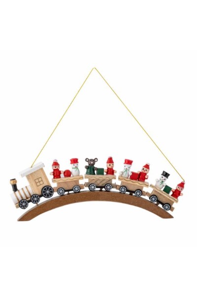 Bertie Ornament, Rød, Birk, julepynt, ophæng, L22xH5xW2,5 cm