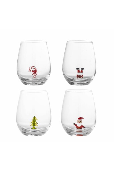 Misa Drikkeglas, Multipak, Klar, Glas, M/jul motiver, sæt á 4