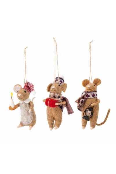 Peo Ornament, Brun, Uld, figuere