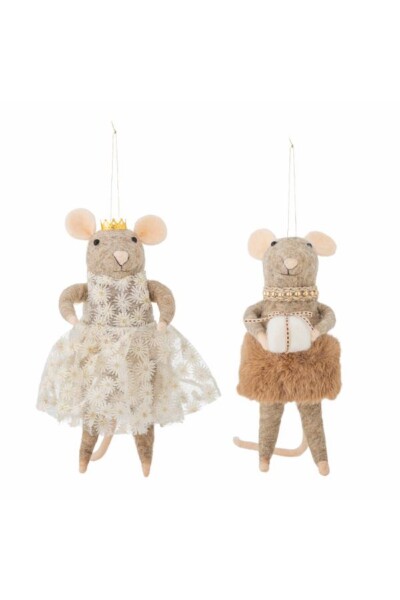 Peo Ornament, Brun, Uld, 2sæt, figure,