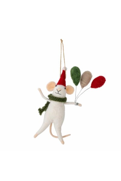 Peo Ornament, Hvid, Uld L12xH19xW5cm, mus figur