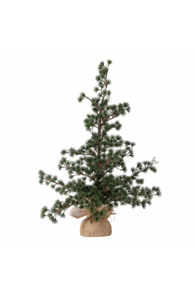 Cedar Juletræ, Grøn, Kunstige Træ, indpakket fod, D50xH90 cm, Base D14xH8cm
