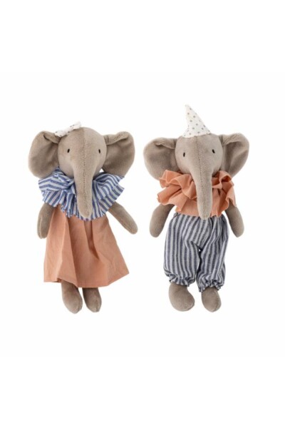 Tiko Dukker, Multifarvet, Polyester, Elefanter, L18xH19xW5cm, sæt a 2